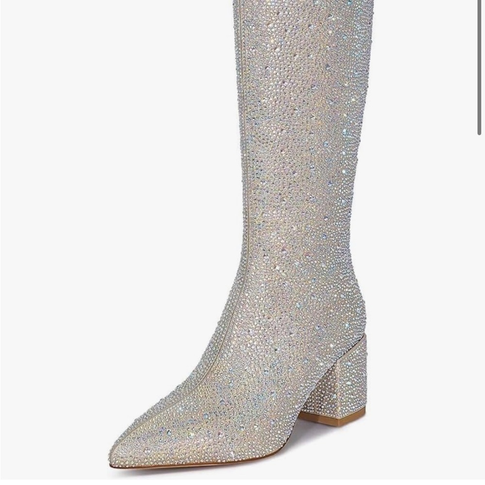 Sparkly knee high boots
